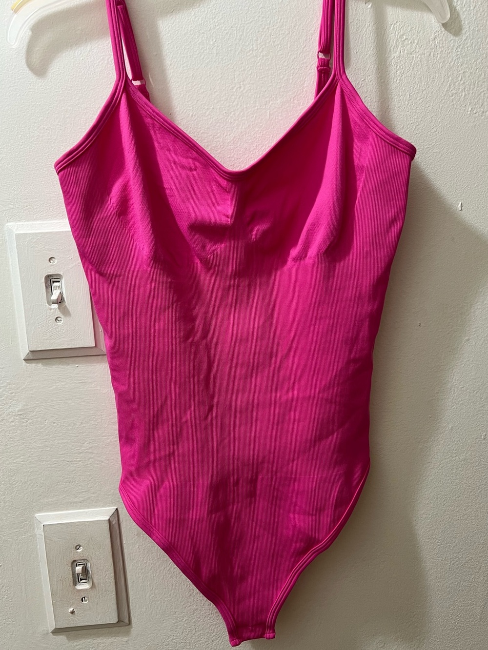 Women's Hot Pink Bodysuit with Adjustable Straps